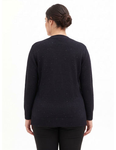 Cardigã Curvy Aberto em Malha com Micro-Paetês Rinascimento Curvy