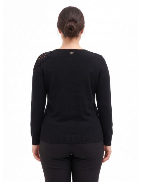 Camisola Curvy cintada com detalhe de croché no ombro Rinascimento Curvy