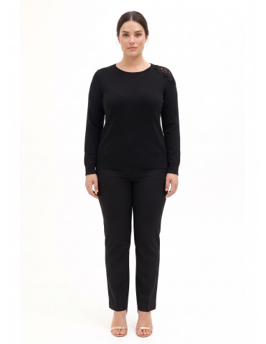 Camisola Curvy cintada com detalhe de croché no ombro Rinascimento Curvy