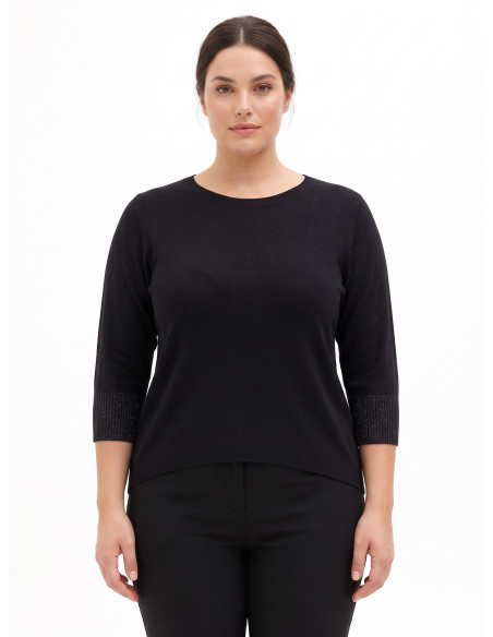 Camisola Curvy justa com lurex nos punhos Rinascimento Curvy