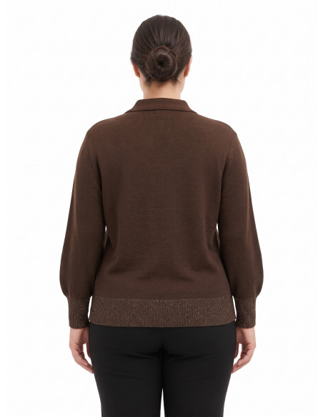 Camisola Curvy estilo polo com mangas balão Rinascimento Curvy