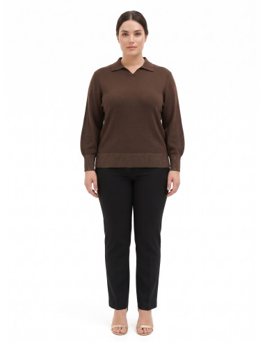 Camisola Curvy estilo polo com mangas balão Rinascimento Curvy