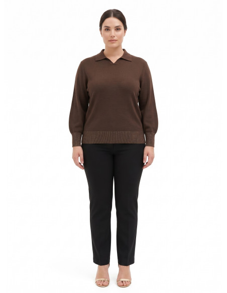 Camisola Curvy estilo polo com mangas balão Rinascimento Curvy