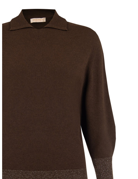 Camisola Curvy estilo polo com mangas balão Rinascimento Curvy
