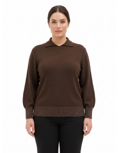 Camisola Curvy estilo polo com mangas balão Rinascimento Curvy