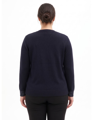 Camisola Curvy Cardigan Aberto Com Lurex Nos Punhos Rinascimento Curvy
