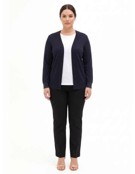 Camisola Curvy Cardigan Aberto Com Lurex Nos Punhos Rinascimento Curvy
