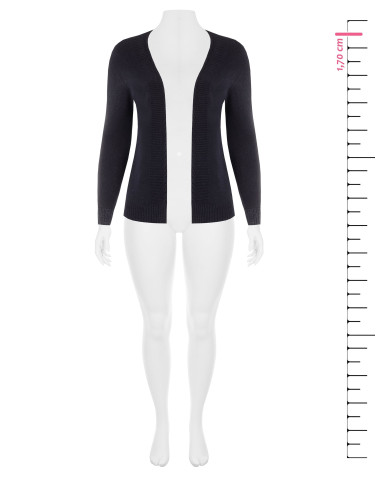 Camisola Curvy Cardigan Aberto Com Lurex Nos Punhos Rinascimento Curvy