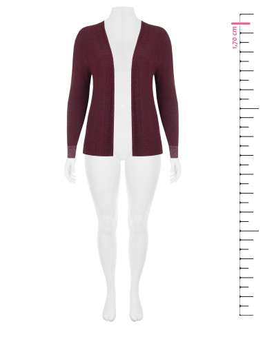 Camisola Curvy Cardigan Aberto Com Lurex Nos Punhos Rinascimento Curvy
