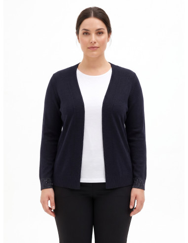 Camisola Curvy Cardigan Aberto Com Lurex Nos Punhos Rinascimento Curvy