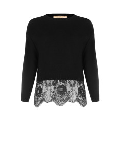 Camisola Curvy cropped com acabamento inferior em renda floral Rinascimento Curvy