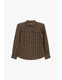 Camisa aos quadrados com padrão western e bolsos Dixie
