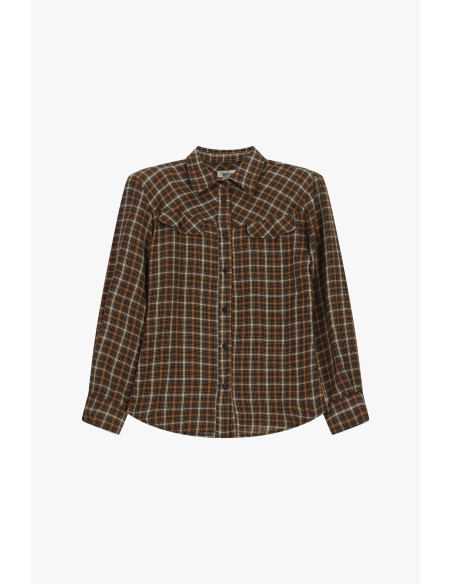 Camisa aos quadrados com padrão western e bolsos Dixie