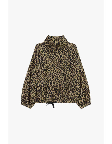 Sweatshirt com estampado animal, gola alta e cordão Dixie
