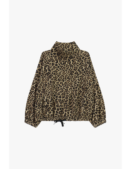 Sweatshirt com estampado animal, gola alta e cordão Dixie