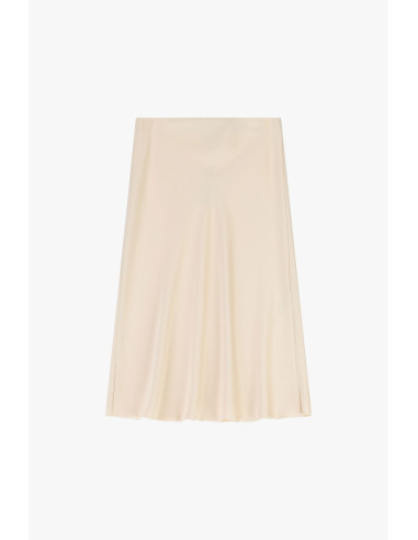 Saia midi evasé lisa de cintura média Dixie