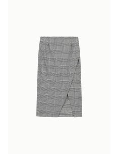 Saia midi envelope aos quadrados com racha Dixie