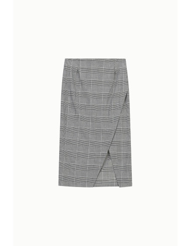 Saia midi envelope aos quadrados com racha Dixie