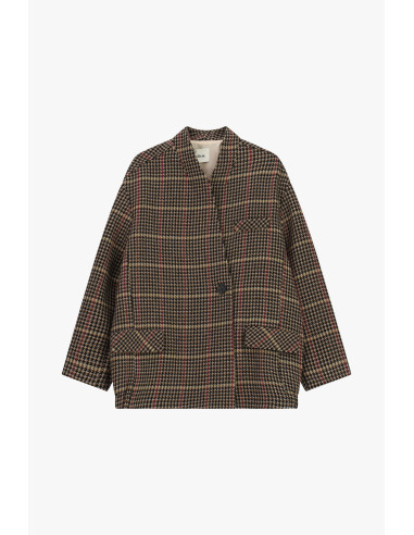 Blazer aos quadrados com bolsos aplicados Dixie