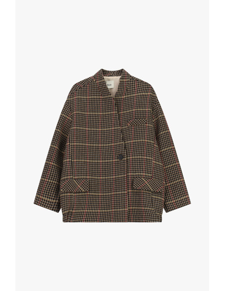 Blazer aos quadrados com bolsos aplicados Dixie