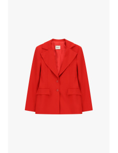 Blazer de dois botões, corte regular, com bolsos de aba Dixie
