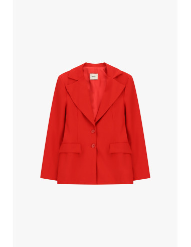 Blazer de dois botões, corte regular, com bolsos de aba Dixie