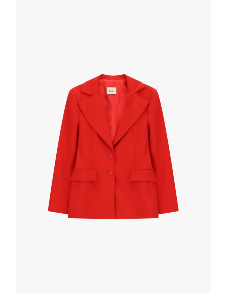 Blazer de dois botões, corte regular, com bolsos de aba Dixie
