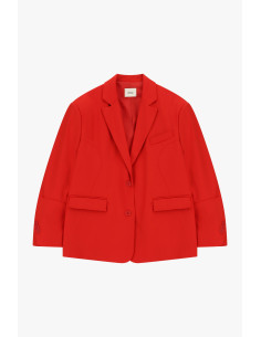 Blazer de abotoadura simples com bolsos de aba Dixie