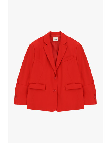 Blazer de abotoadura simples com bolsos de aba Dixie