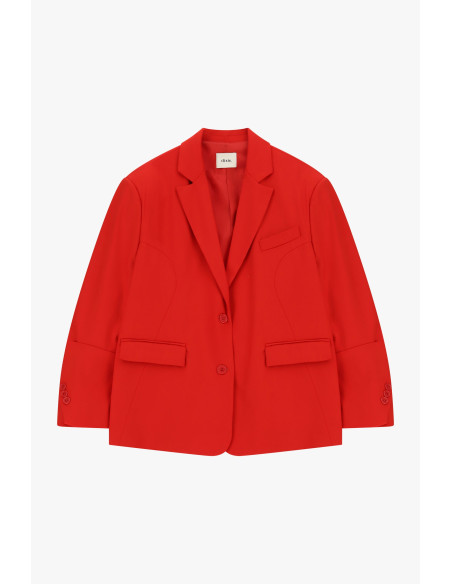 Blazer de abotoadura simples com bolsos de aba Dixie