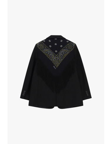 Blazer com costas em bandana e franjas decorativas Dixie