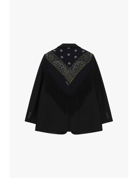 Blazer com costas em bandana e franjas decorativas Dixie