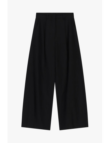 Calças Palazzo Cropped com Pregas Frontais Dixie