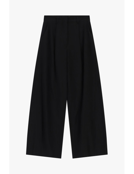 Calças Palazzo Cropped com Pregas Frontais Dixie