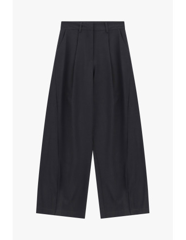 Calças Palazzo Cropped com Pregas Frontais Dixie