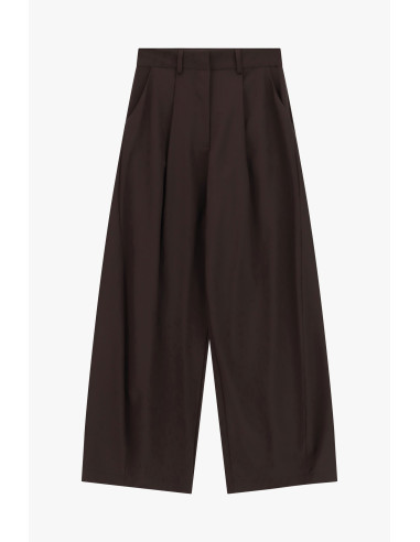 Calças Palazzo Cropped com Pregas Frontais Dixie