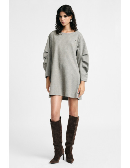 Vestido curto com mangas compridas e gola redonda Please
