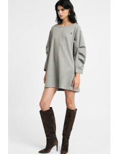 Vestido curto com mangas compridas e gola redonda Please