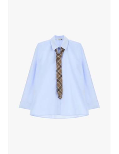 Camisa de corte clássico e gravata aos quadrados Please