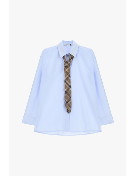 Camisa de corte clássico e gravata aos quadrados Please