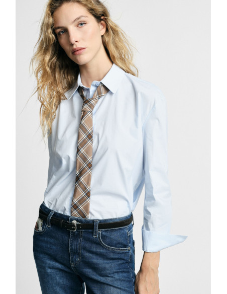 Camisa de corte clássico e gravata aos quadrados Please