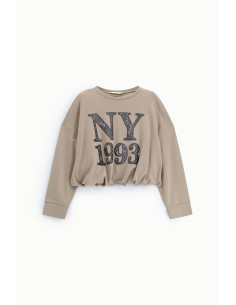 Sweatshirt curta com estampado frontal NY 1993 Please 2