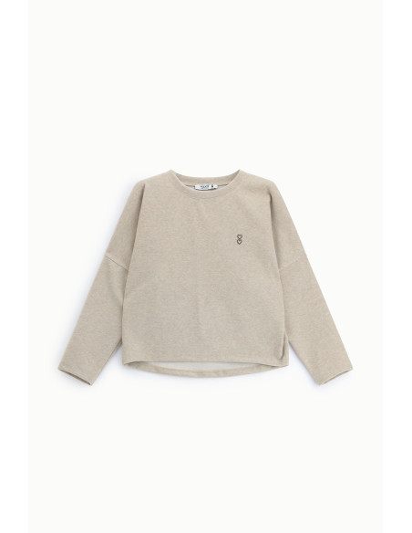 Sweatshirt de gola redonda com mangas compridas Please