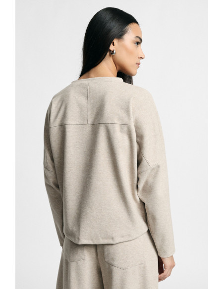 Sweatshirt de gola redonda com mangas compridas Please