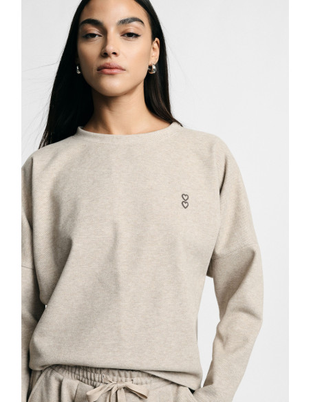 Sweatshirt de gola redonda com mangas compridas Please