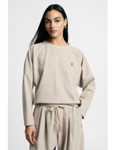 Sweatshirt de gola redonda com mangas compridas Please