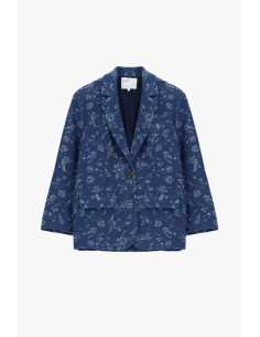 Blazer com padrão floral e bolsos frontais Please 2