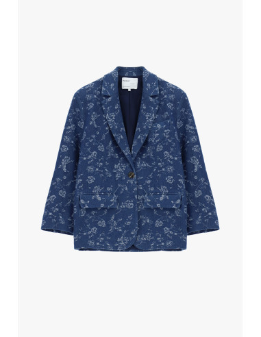 Blazer com padrão floral e bolsos frontais Please