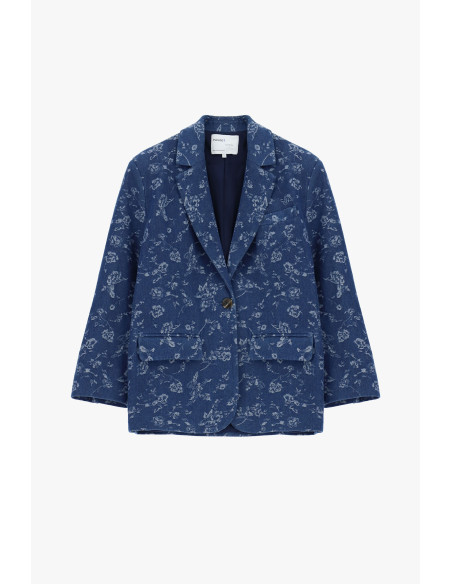Blazer com padrão floral e bolsos frontais Please
