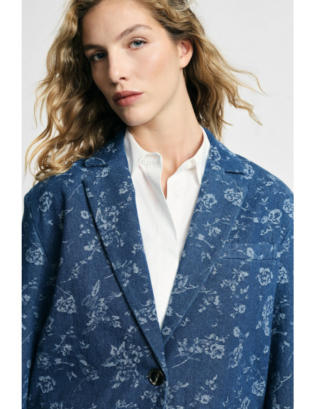 Blazer com padrão floral e bolsos frontais Please